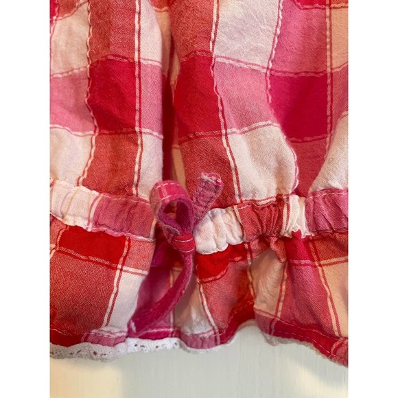 L.O.G.G by H & M short sleeve top. Red & pink checkered. Size 3-4. - Picture 4 of 6